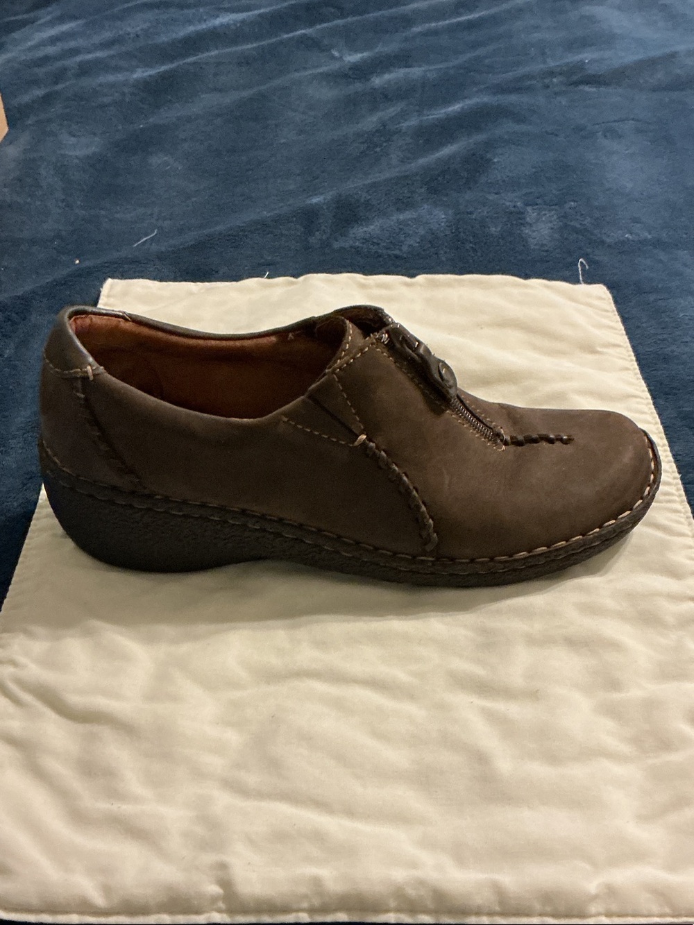 Clarks Dark Brown Zip-Front Comfort Loafer